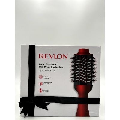REVLON One-Step Volumizer Original 1.0 Hair Dryer and Hot Air Brush, Red Holiday Edition