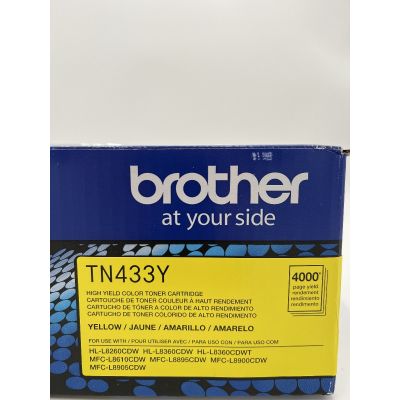 Brother TN433Y High-Yield Toner Cartridge in Yellow New Factory Sealed