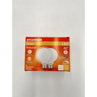 LED G25 E26 SW 40W 2PK Sylvania Natural G25 E26 (Medium) LED Bulb Soft White 40 W 2 pk