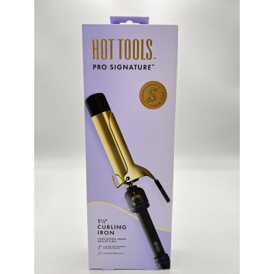 Hot Tools Signature Series Professional 1-1/2" Gold Plated Spring Curling Iron, Black