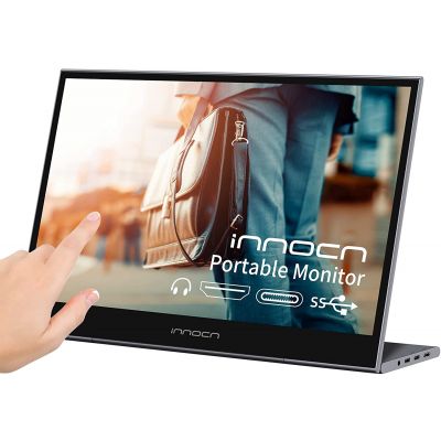 Portable Laptop Monitor Touchscreen 15.6" INNOCN 1080P HDMI USB C External Computer Display Ultra Slim Travel Second Monitor for Laptop MacBook Phone PS4 Switch Xbox Mini PC, 400Nits, 100% sRGB